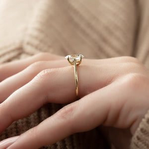 The Lexie Set  With A 2.5 Carat Oval 18K Yellow Gold Moissanite