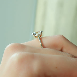 The Lexie Set  With A 2.5 Carat Oval 18K Yellow Gold Moissanite