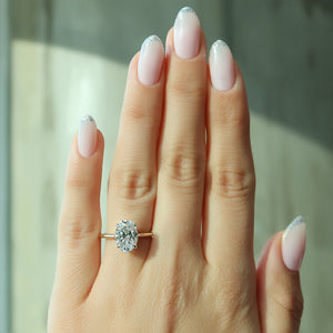 The Lexie Set  With A 2.5 Carat Oval 18K Yellow Gold Moissanite