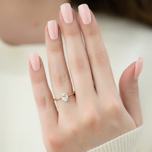 The Lexie Set  With A 2.5 Carat Oval 18K Yellow Gold Moissanite