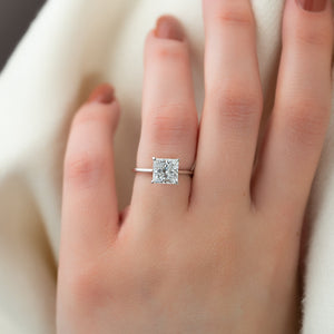 The Lexie Set  With A 2.5 Carat Princess 14K White Gold Moissanite