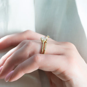The Lexie Set  With A 2.5 Carat Princess 18K Yellow Gold Moissanite
