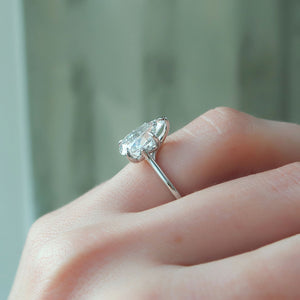 The Lexie Set  With A 2.5 Carat Pear 14K White Gold Moissanite