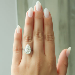 The Lexie Set  With A 2.5 Carat Pear 14K White Gold Moissanite