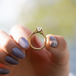 The Lexie Set  With A 2.5 Carat Pear 14K Yellow Gold Moissanite