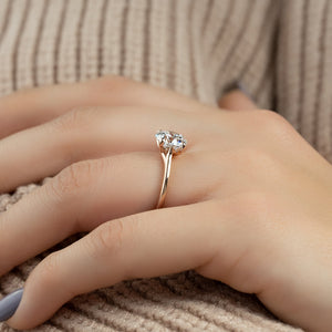 The Lexie Set  With A 4.5 Carat Round 14K Rose Gold Moissanite