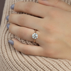 The Lexie Set  With A 4.5 Carat Round 14K Rose Gold Moissanite