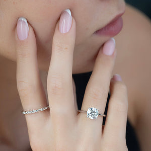The Lexie Set  With A 3.5 Carat Round 18K White Gold Moissanite
