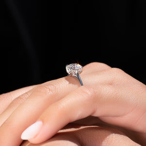 The Lexie Set  With A 3.5 Carat Round 18K White Gold Moissanite
