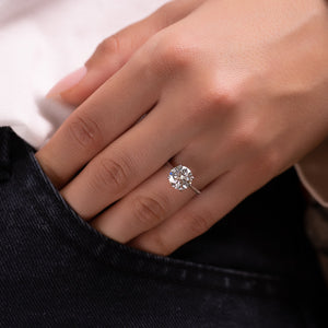 The Lexie Set  With A 3.5 Carat Round 18K White Gold Moissanite