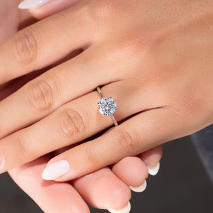 The Lexie Set  With A 3.5 Carat Round 18K White Gold Moissanite