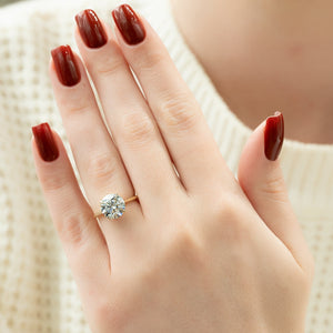 The Lexie Set  With A 3.5 Carat Round 18K Yellow Gold Moissanite