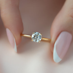 The Lexie Set  With A 3.5 Carat Round 18K Yellow Gold Moissanite