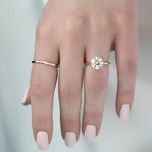 The Lexie Set  With A 3.5 Carat Round 18K Yellow Gold Moissanite