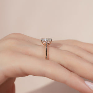 The Lexie Set  With A 1.5 Carat Radiant 14K Rose Gold Moissanite