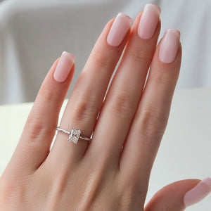 The Lexie Set  With A 4.5 Carat Radiant 18K White Gold Moissanite