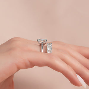 The Lexie Set  With A 4.5 Carat Radiant 18K White Gold Moissanite