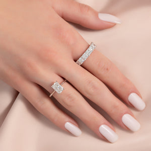 The Lexie Set  With A 4.5 Carat Radiant 18K White Gold Moissanite