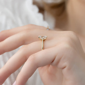 The Lexie Set  With A 2.5 Carat Radiant 18K Yellow Gold Moissanite
