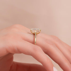 The Lexie Set  With A 2.5 Carat Radiant 18K Yellow Gold Moissanite