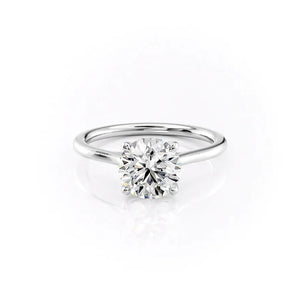 The Pave Lexie Set  With A 3 Carat Round 18K White Gold Moissanite