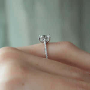 The Lexie Set  With A 4 Carat Emerald 14K White Gold Moissanite