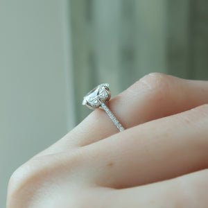 The Lexie Set  With A 3 Carat Oval 18K White Gold Moissanite