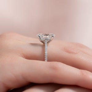 The Pave Lexie Set With A 3 Carat Oval 18K White Gold Lab Diamond