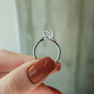 The Pave Lexie Set  With A 2.5 Carat Oval 14K White Gold Moissanite