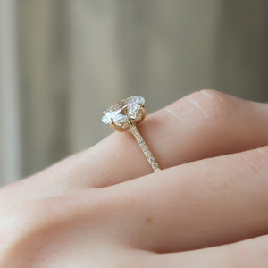 The Pave Lexie Set With A 2 Carat Oval 18K Yellow Gold Lab Diamond