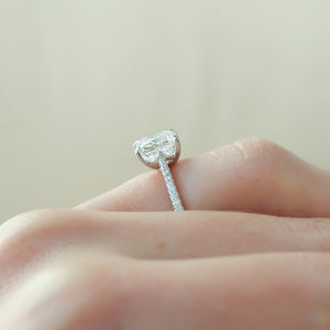 The Pave Lexie Set  With A 3 Carat Princess 18K White Gold Moissanite