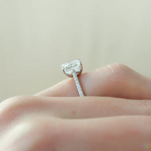 The Pave Lexie Set With A 3 Carat Princess 18K White Gold Lab Diamond