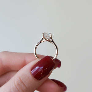 The Pave Lexie Set With A 2.5 Carat Round 14K Rose Gold Lab Diamond