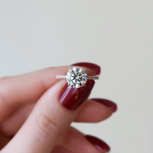 The Pave Lexie Set  With A 3.5 Carat Round 14K Rose Gold Moissanite