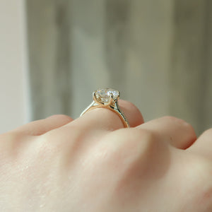 The Pave Lexie Set  With A 3.5 Carat Round 18K Yellow Gold Moissanite