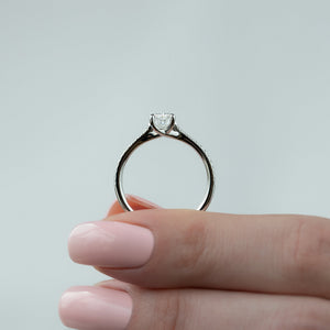 The Pave Lexie Set With A 1 Carat Radiant 18K White Gold Lab Diamond