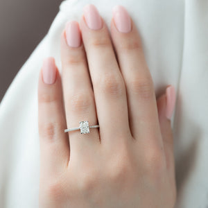 The Pave Lexie Set With A 1 Carat Radiant 14K White Gold Lab Diamond