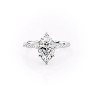 The Lexie Set With A 2.5 Carat Marquise 14K White Gold Lab Diamond