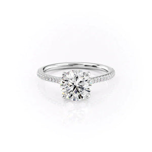 The Lexie Set  With A 4 Carat Round 18K White Gold Moissanite