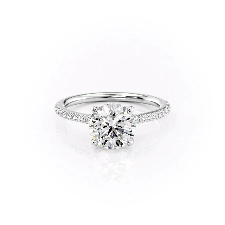 The Lexie Set With A 2 Carat Round 14K White Gold Lab Diamond