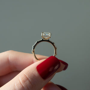 The Hailey Set  With A 2.5 Carat Radiant 18K Yellow Gold Moissanite
