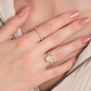 The Pave Twig Set With A 1 Carat Oval 14K Yellow Gold Lab Diamond