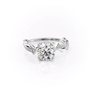 The Pave Twig Set  With A 5 Carat Marquise 14K White Gold Moissanite