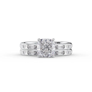 The Jennifer Set With A 1.5 Carat Cushion 14K White Gold Lab Diamond