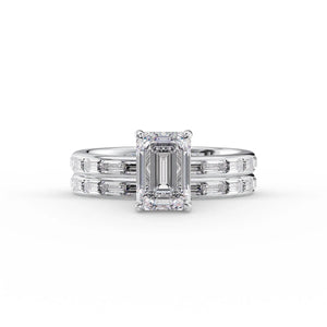 The Jennifer Set With A 1 Carat Emerald 14K White Gold Lab Diamond