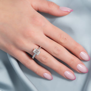 The Jennifer Set With A 1 Carat Emerald 14K White Gold Lab Diamond