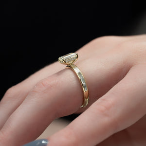 The Jennifer Set  With A 3 Carat Emerald 18K Yellow Gold Moissanite