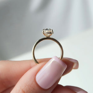 The Jennifer Set  With A 3 Carat Oval 18K Yellow Gold Moissanite