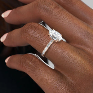 The Jennifer Set With A 2 Carat Oval 18K Rose Gold Lab Diamond
