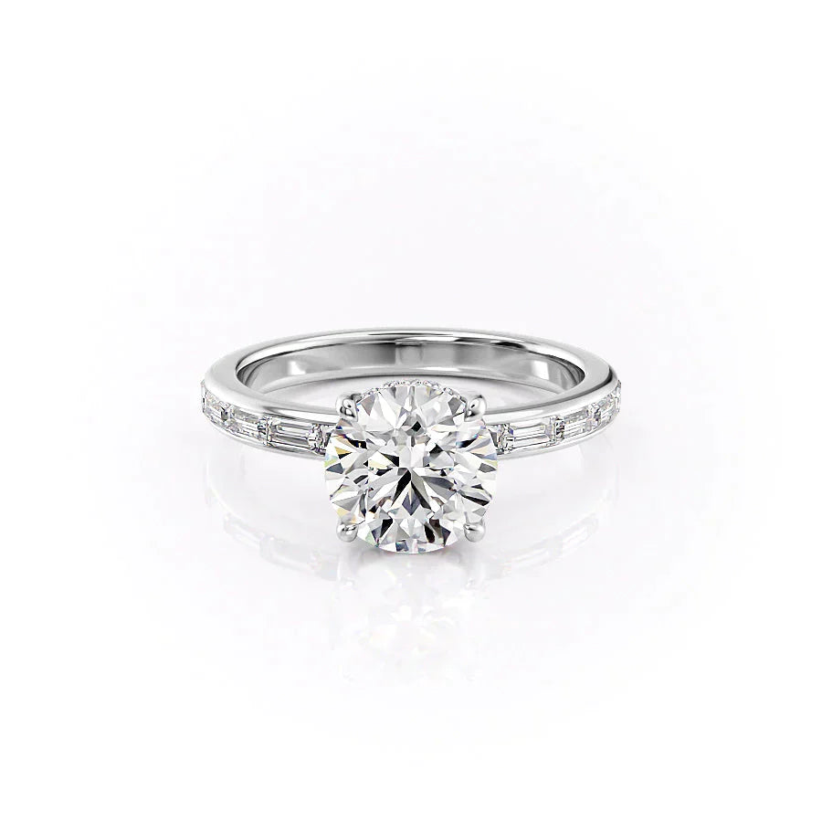 The Jennifer Set With A 1 Carat Round 18K White Gold Lab Diamond